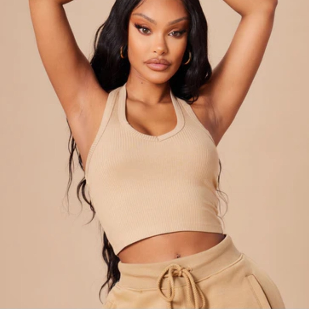 The New Me Halter Top - Khaki